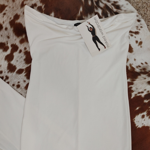 NAKED WARDROBE: THE NW TUBE DRESS, WHITE L - Picture 12 of 16